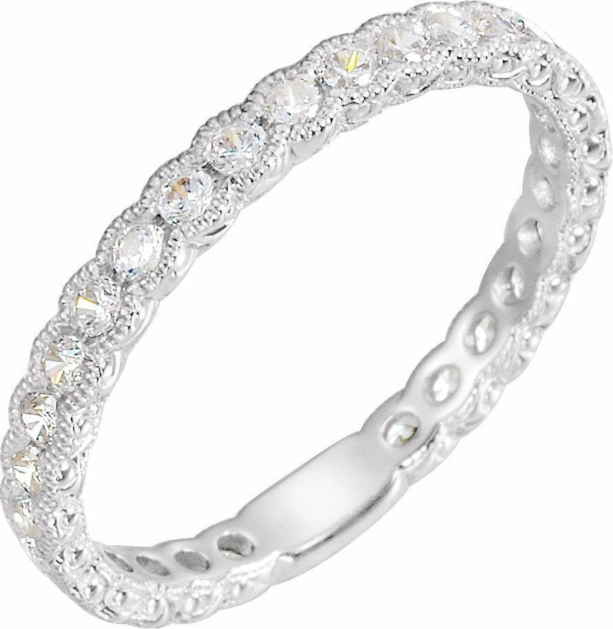 14K White 1/2 CTW Diamond Matching Band