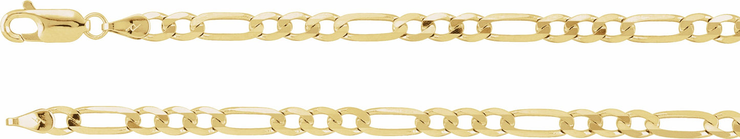 14K Yellow 4 mm Figaro 8 Chain