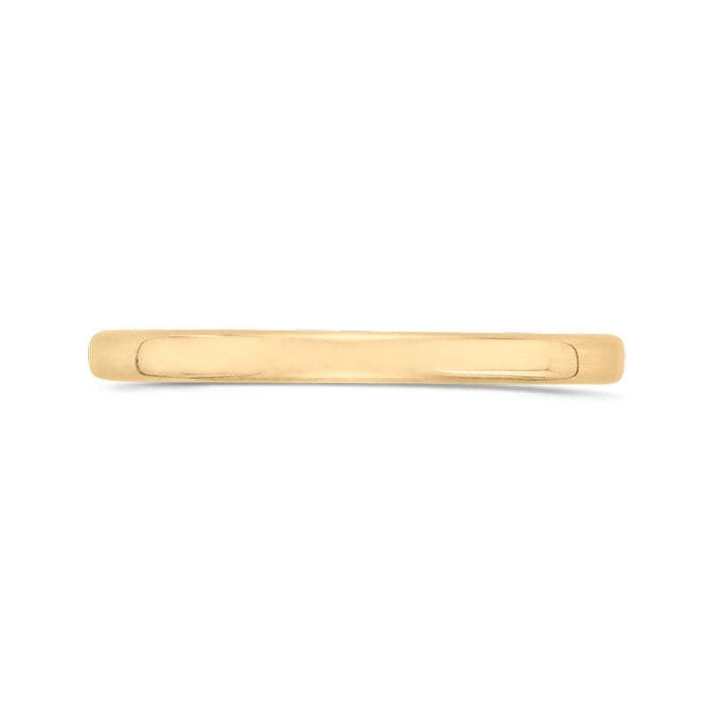 Shah Luxury 14K Two-Tone Gold Plain Wedding Band