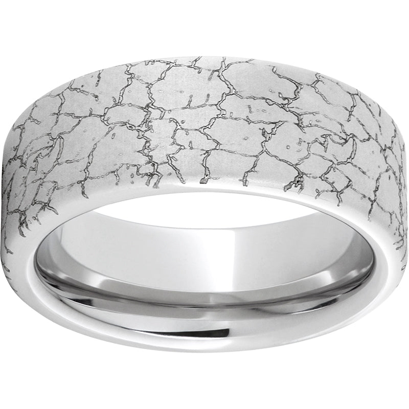Serinium Pipe Cut Band with Tectonic Laser Engraving