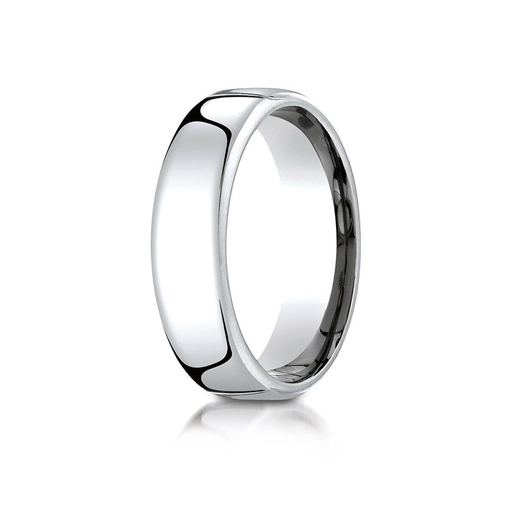 14K White Gold 6.5mm European Comfort-Fit