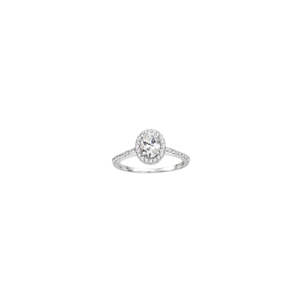 14k White Gold 0.29ct Diamond Halo Semi Mount Engagement Ring