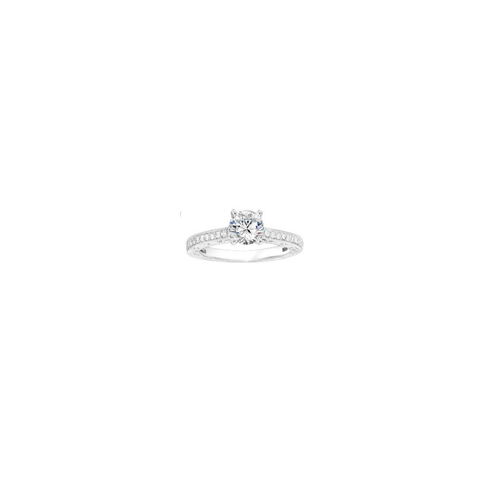 Platinum 0.30ct Diamond Classic Semi Mount Engagement Ring