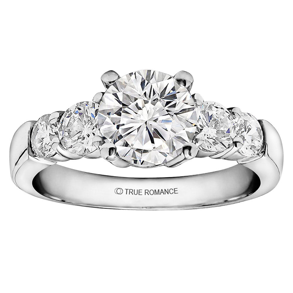 14k White 0.64ct Diamond Classic Semi Mount Engagement Ring