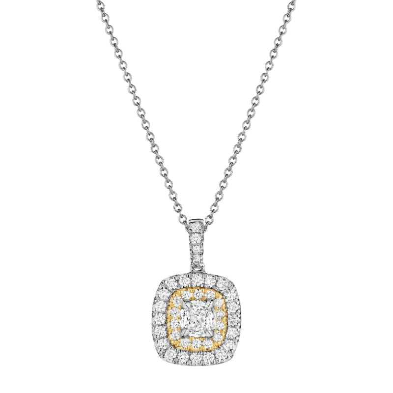 Henri Daussi Yellow Platinum Diamond Pendant