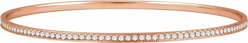 14K Rose 1 1/2 CTW Diamond Bangle Bracelet 7