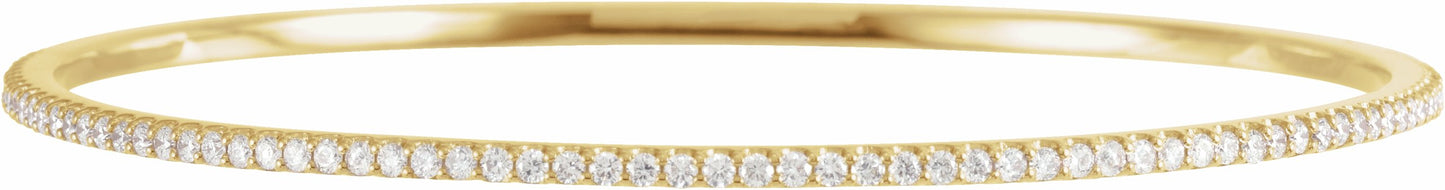 14K Yellow 2 CTW Diamond Stackable Bangle 8 Bracelet