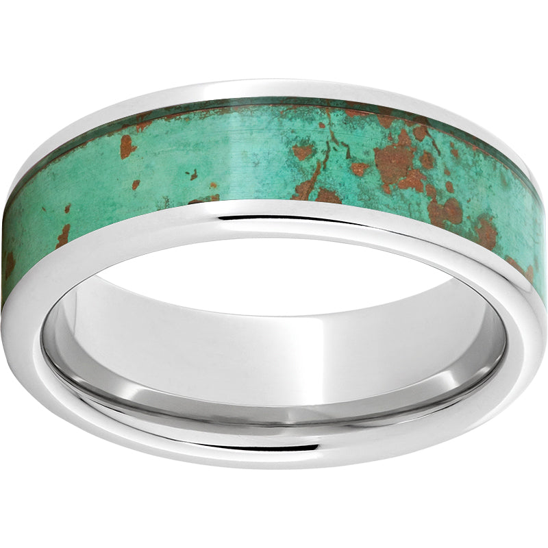 Serinium Pipe Cut Band with Rustic Patina Copper Inlay