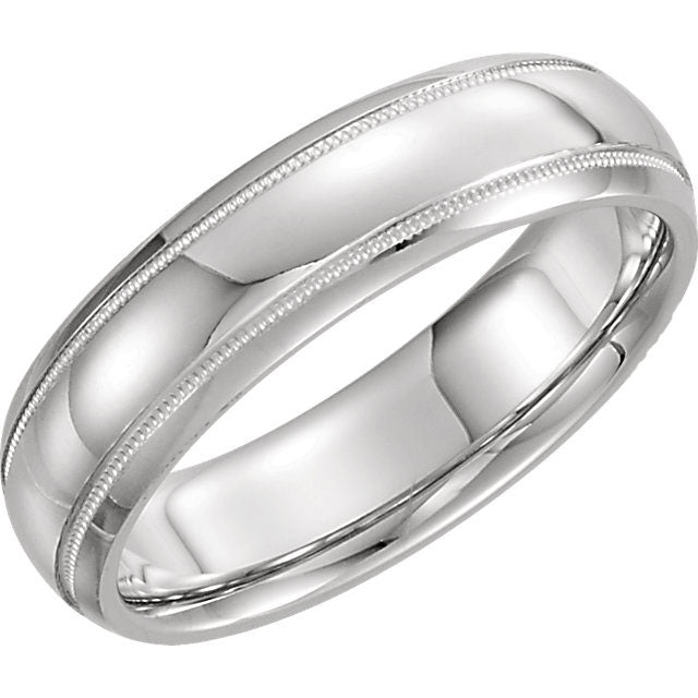 Stuller 14k White Gold Milgrain Wedding Band