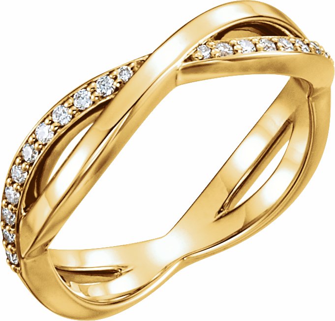 14K Yellow 1/5 CTW Diamond Infinity-Inspired Ring