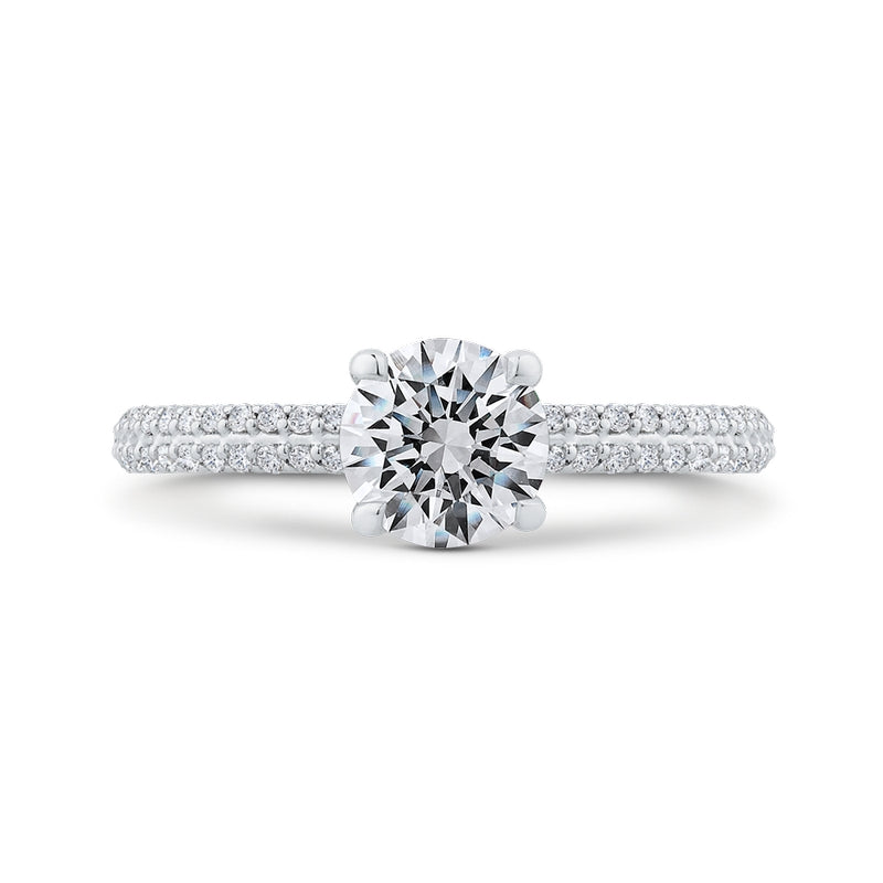 Shah Luxury 14K White Gold Diamond Engagement Ring (Semi-Mount)