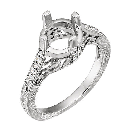 Stuller 14k White Gold Diamond Semi-mounting Engagement Ring
