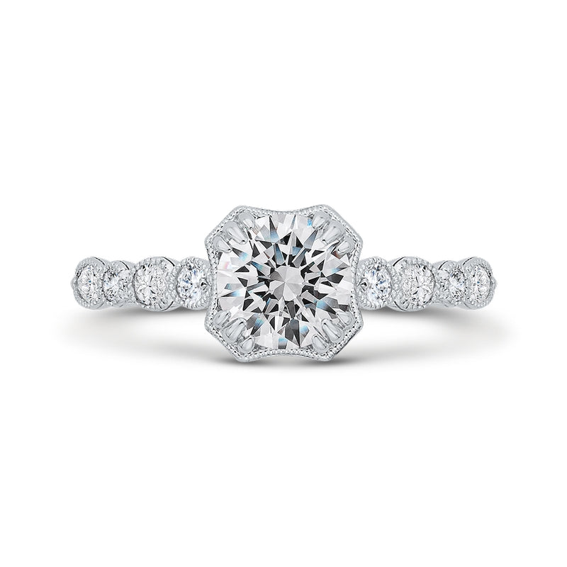 Shah Luxury 14K Two-Tone Gold Diamond Engagement Ring (Semi-Mount)