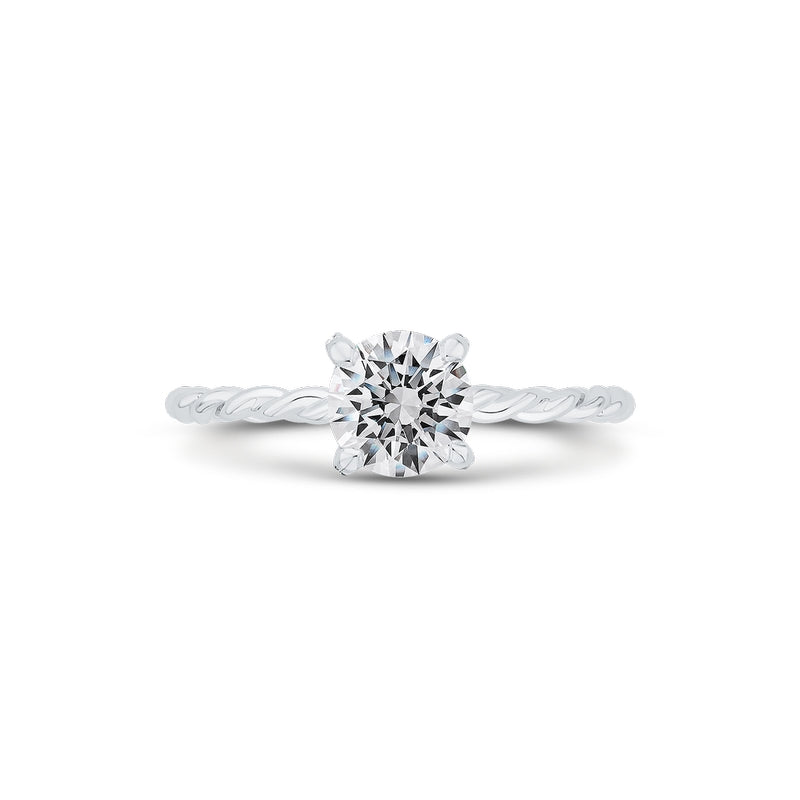 Shah Luxury 14K White Gold Diamond Engagement Ring (Semi-Mount)