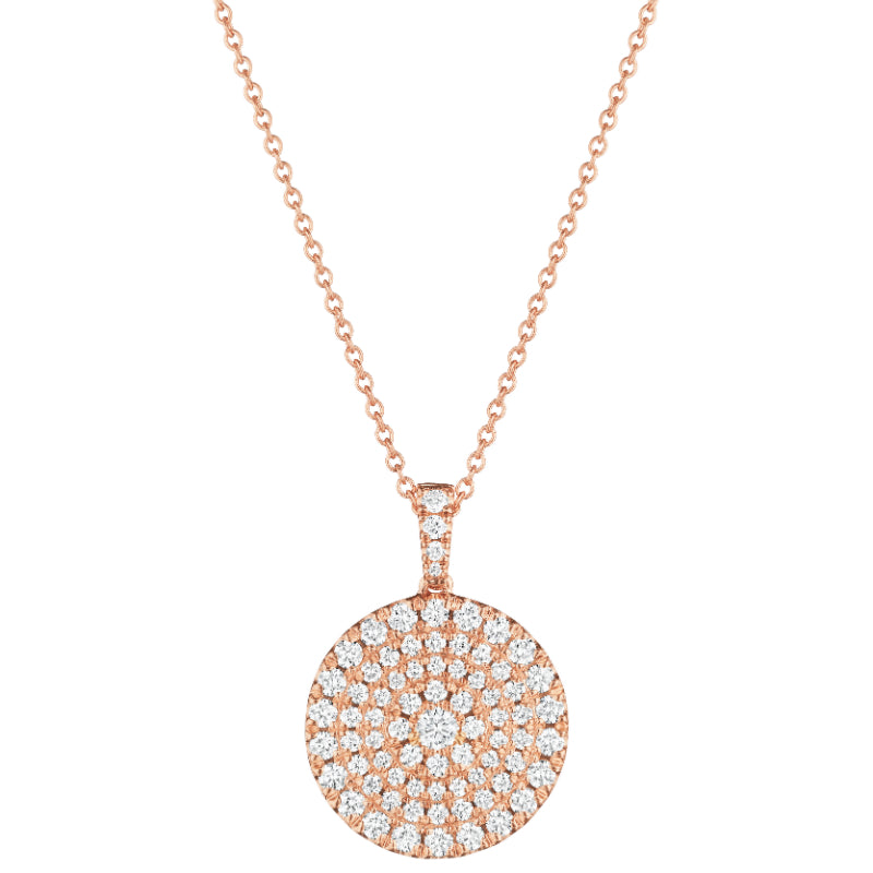 Henri Daussi 14k Rose Gold Diamond Pendant