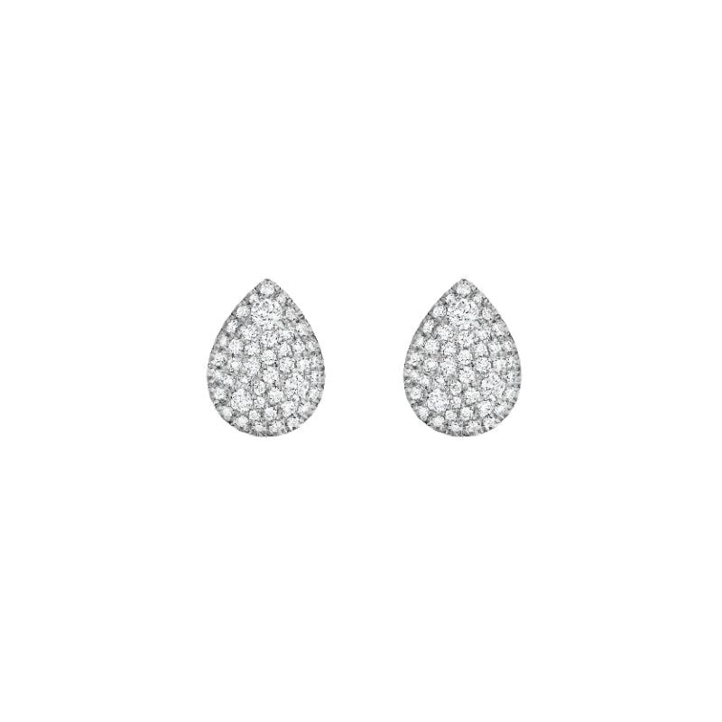 Henri Daussi 18k White Gold Diamond Stud Earrings