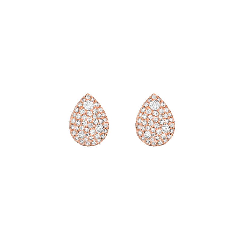 Henri Daussi 14k Rose Gold Diamond Stud Earrings
