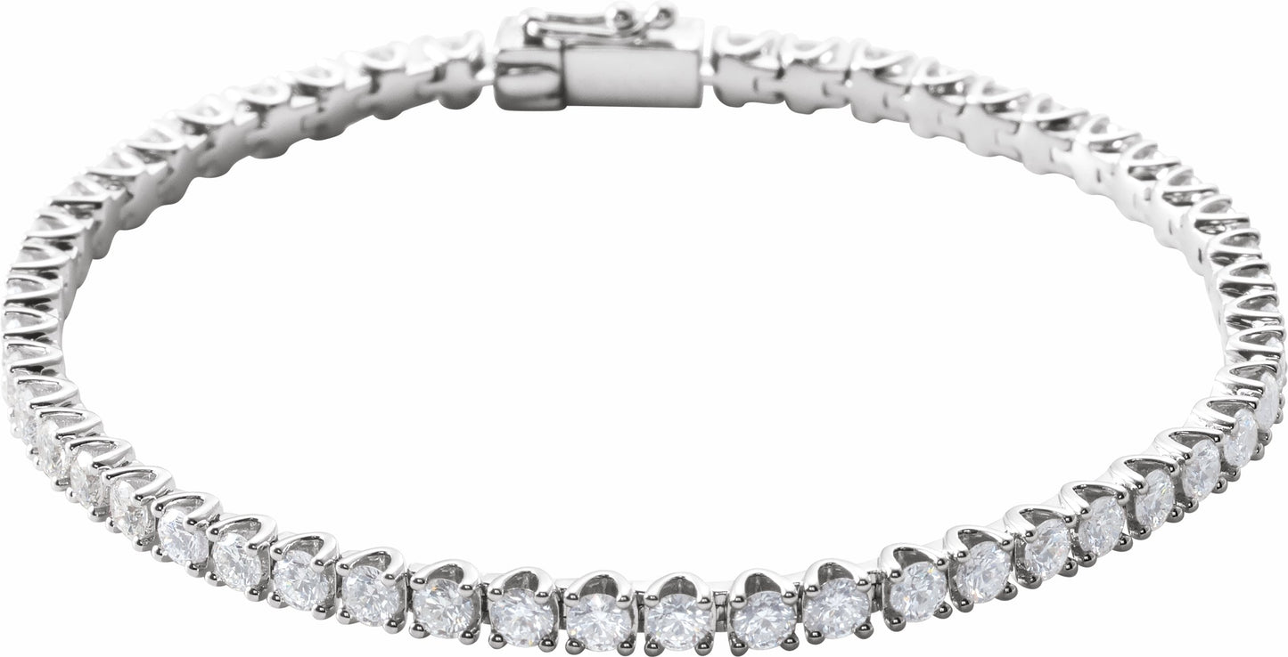 14K White 5 CTW Diamond Line 7 Bracelet
