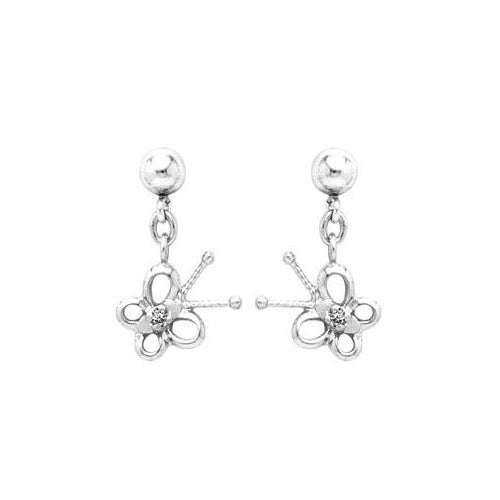 Sterling Silver Diamond Butterfly earrings