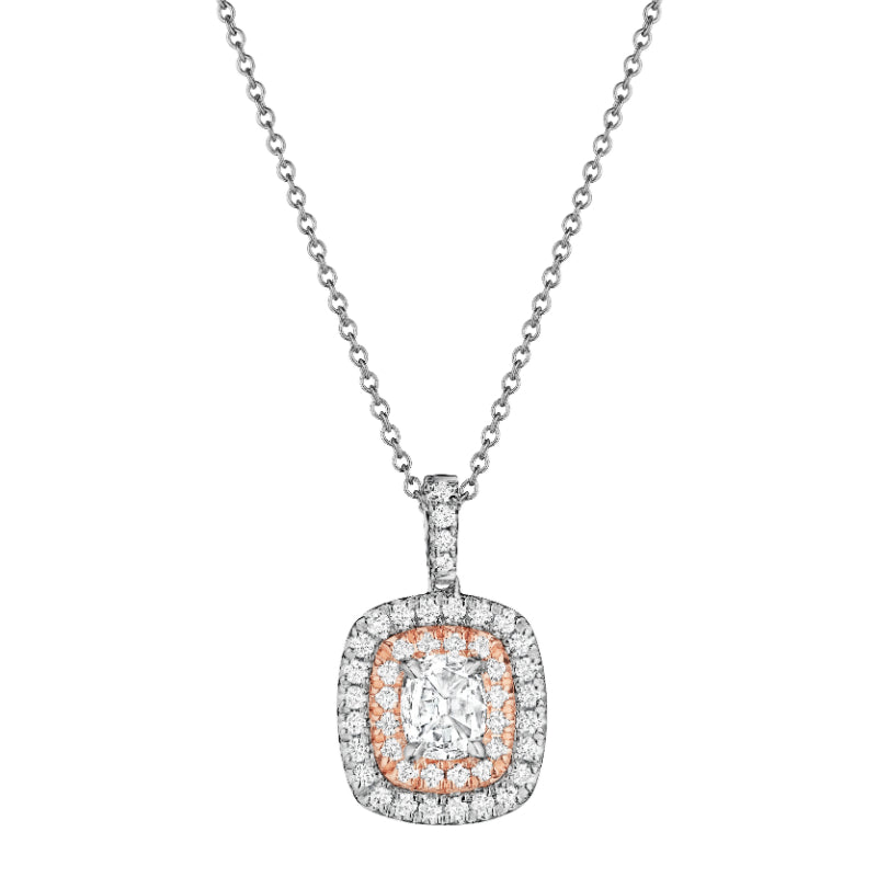 Henri Daussi 18k Rose Gold Diamond Pendant