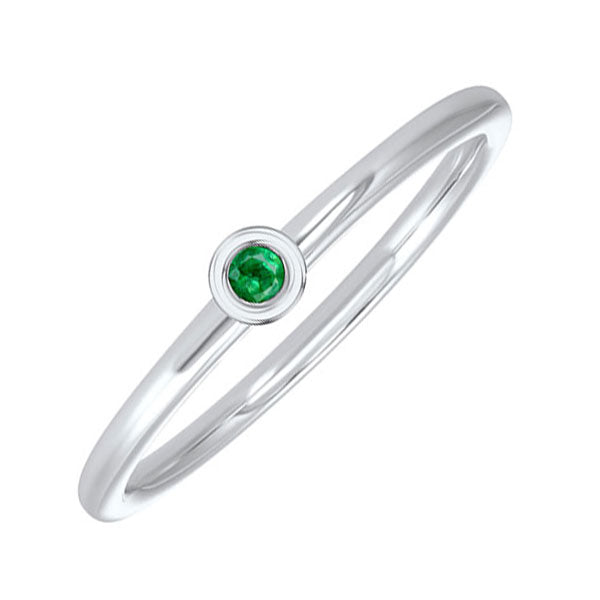 Gems One 10Kt White Gold Emerald (1/20 Ctw) Ring