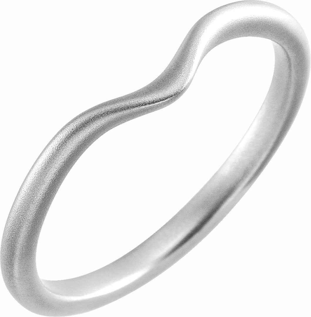 14K White Matching Band with Bead Blast Finish