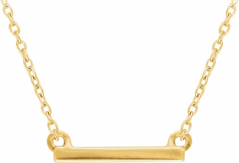 14K Yellow 18x1.5 mm Petite Bar 16-18 Necklace