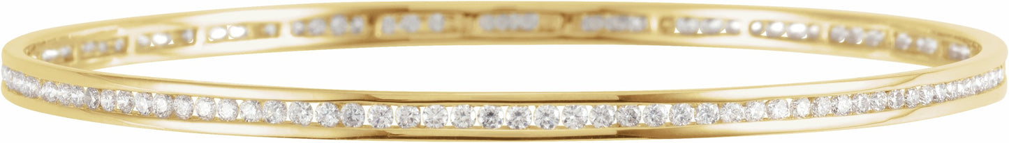 14K Yellow 2 1/4 CTW Diamond Stackable Bangle 8 Bracelet