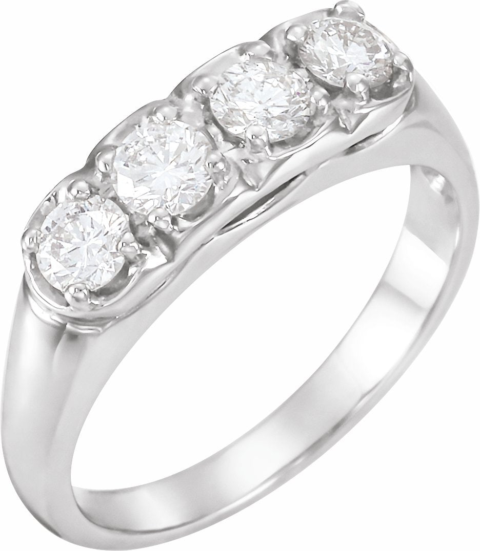 Platinum 5/8 CTW Diamond Four-Stone Anniversary Band