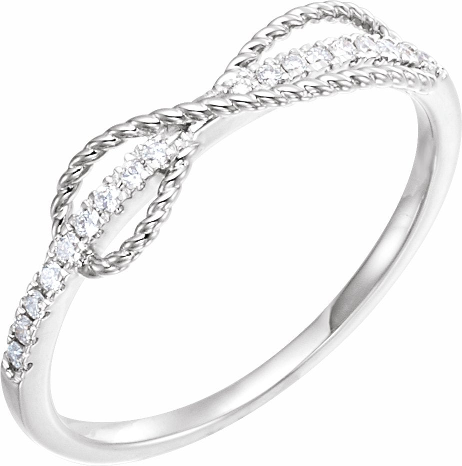 14K White 1/10 CTW Diamond Infinity-Inspired Ring