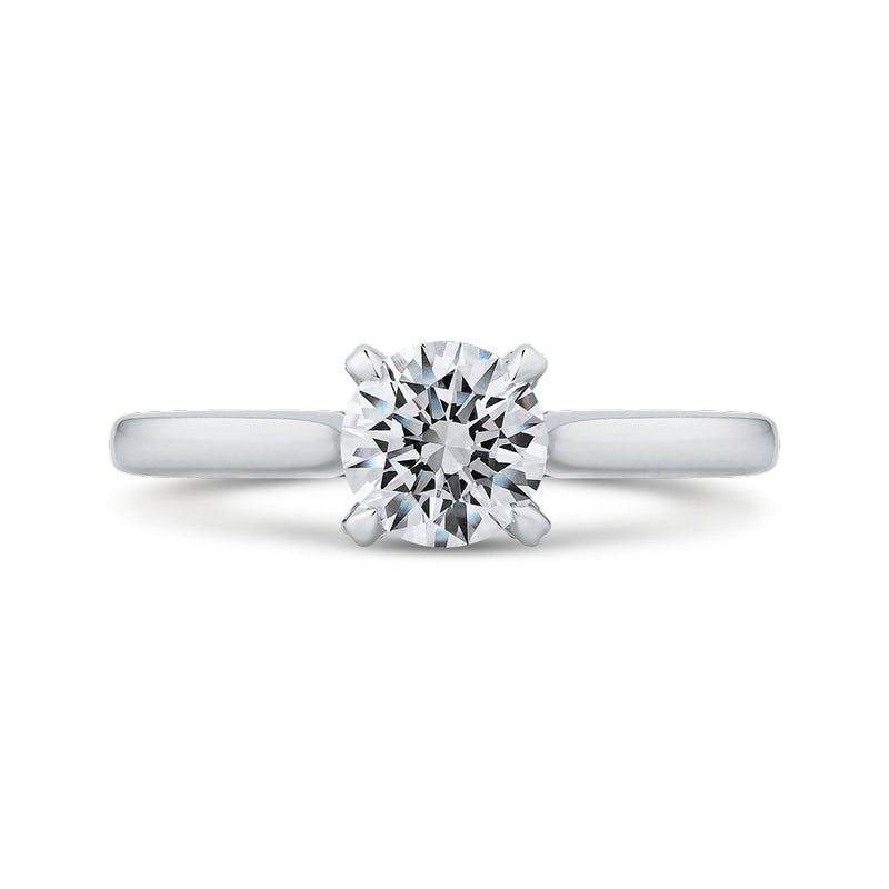 Shah Luxury 14K White Gold Round Diamond Classic Engagement Ring (Semi-Mount)