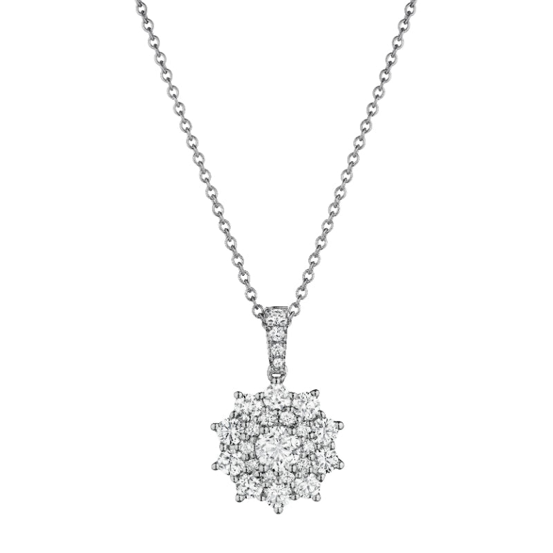 Henri Daussi 14k White Gold Diamond Pendant