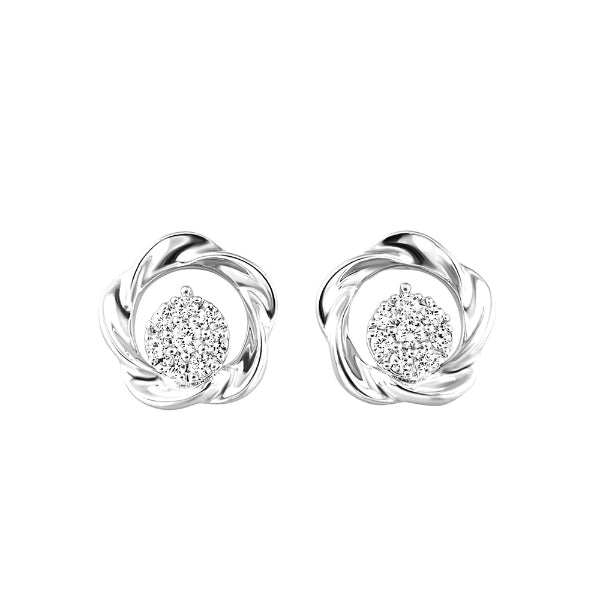 Gems One Silver Diamond (1/8Ctw) Earring