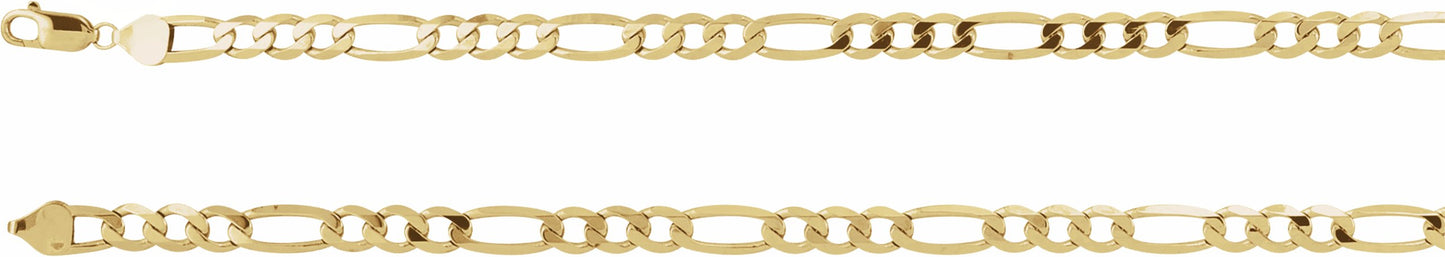 14K Yellow 6.5 mm Figaro 8 Chain