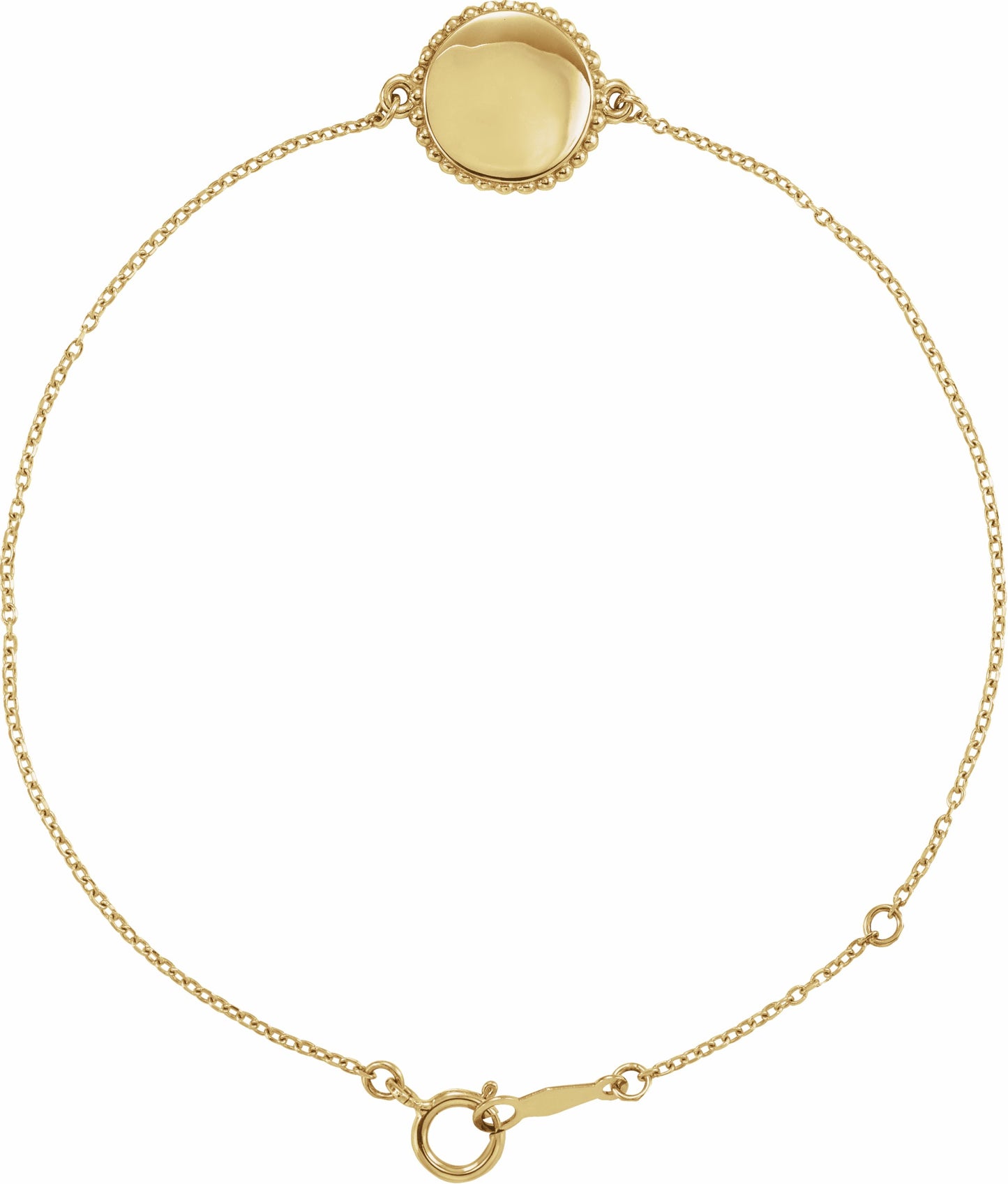 14K Yellow Beaded 6.5-7.5 Bracelet