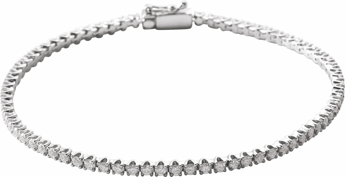 14K White 2 CTW Diamond Line 7 Bracelet