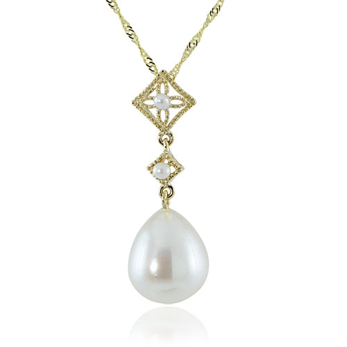 Imperial Pearl 14K Yellow Gold Freshwater Pearl Necklace