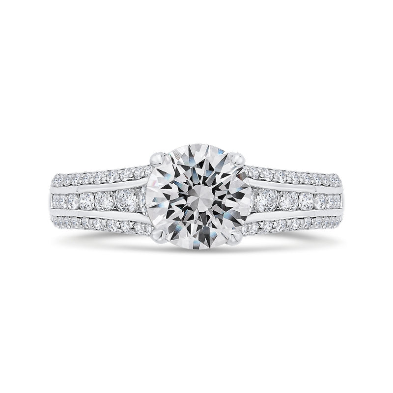 Shah Luxury 14K White Gold Diamond Engagement Ring (Semi-Mount)
