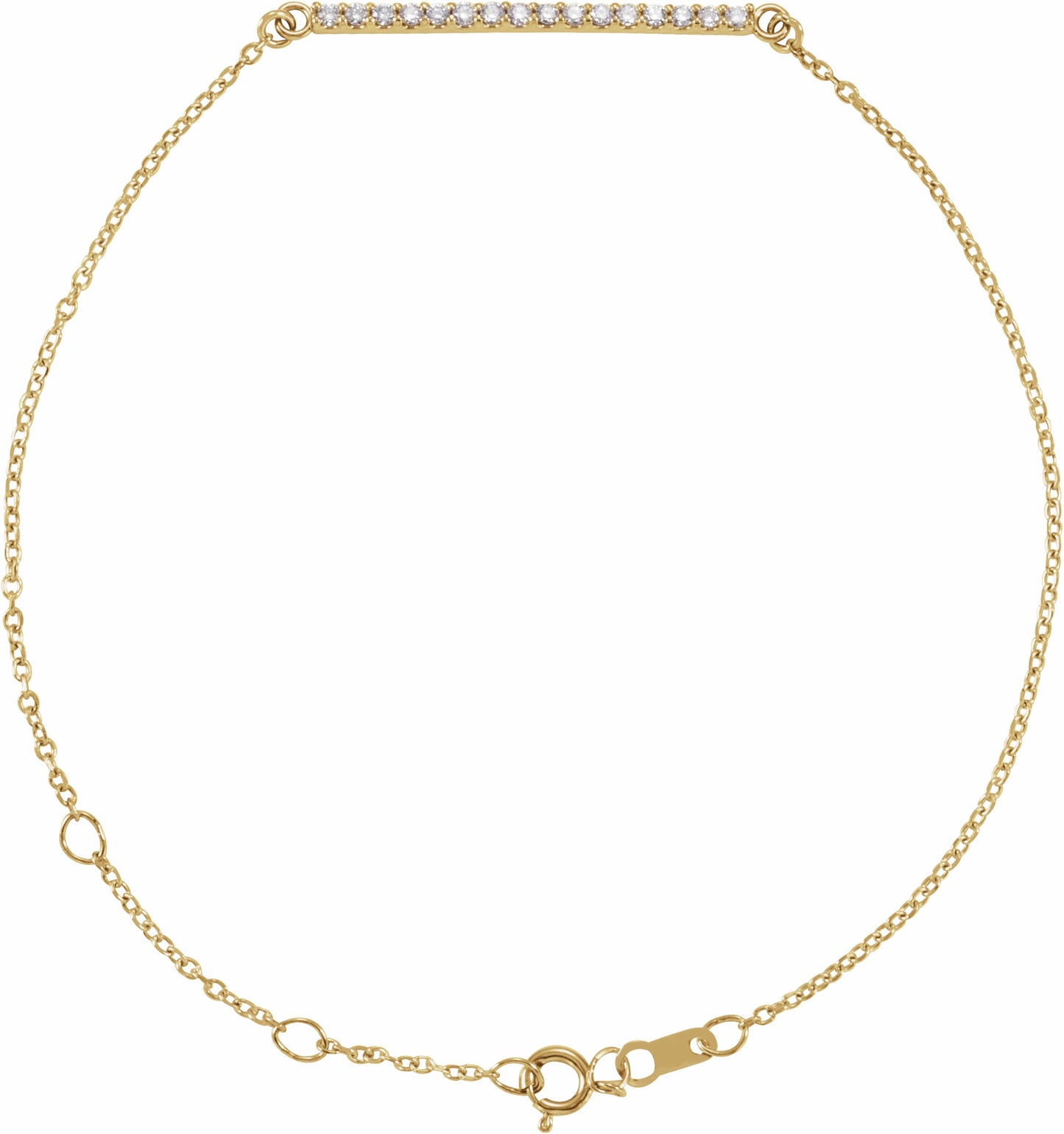 14K Yellow .07 CTW Diamond Bar 6 1/2-71/2 Bracelet