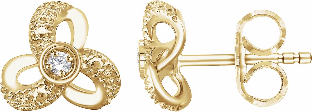14K Yellow 1/6 CTW Diamond Knot Earrings