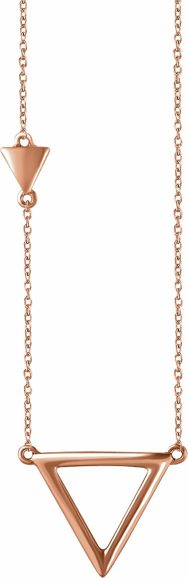 14K Rose Triangle 18 Necklace