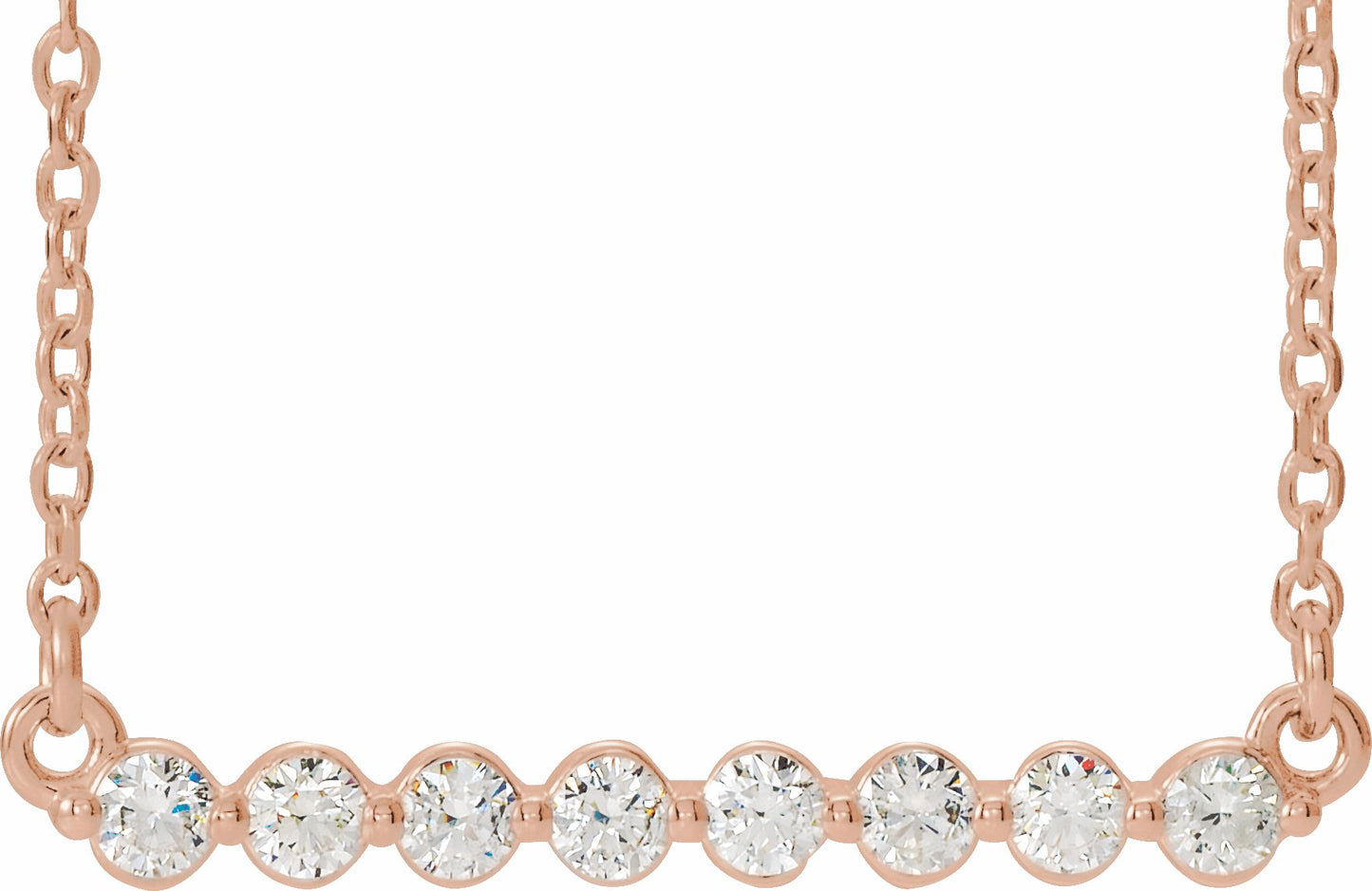 14K Rose 1/4 CTW Diamond Bar 16 Necklace