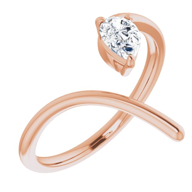 14K Rose 1/3 CTW Diamond Negative Space Ring