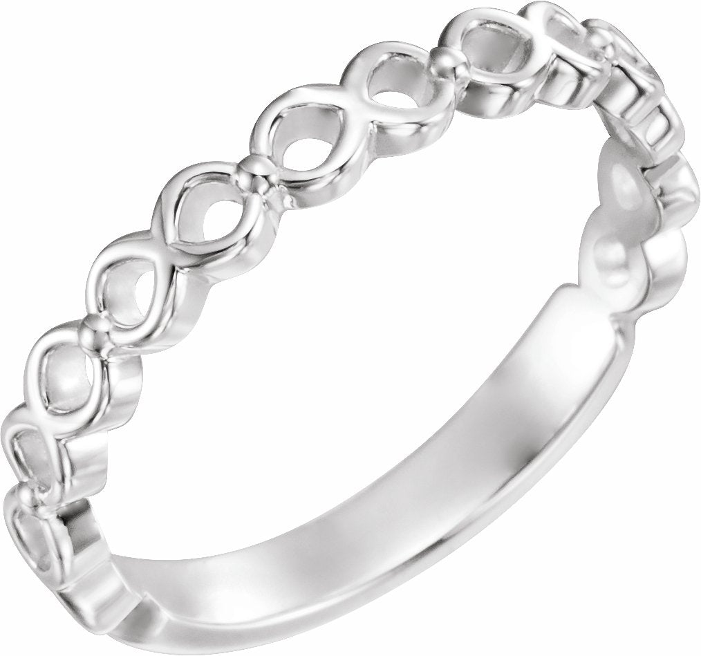 14K White Stackable Ring