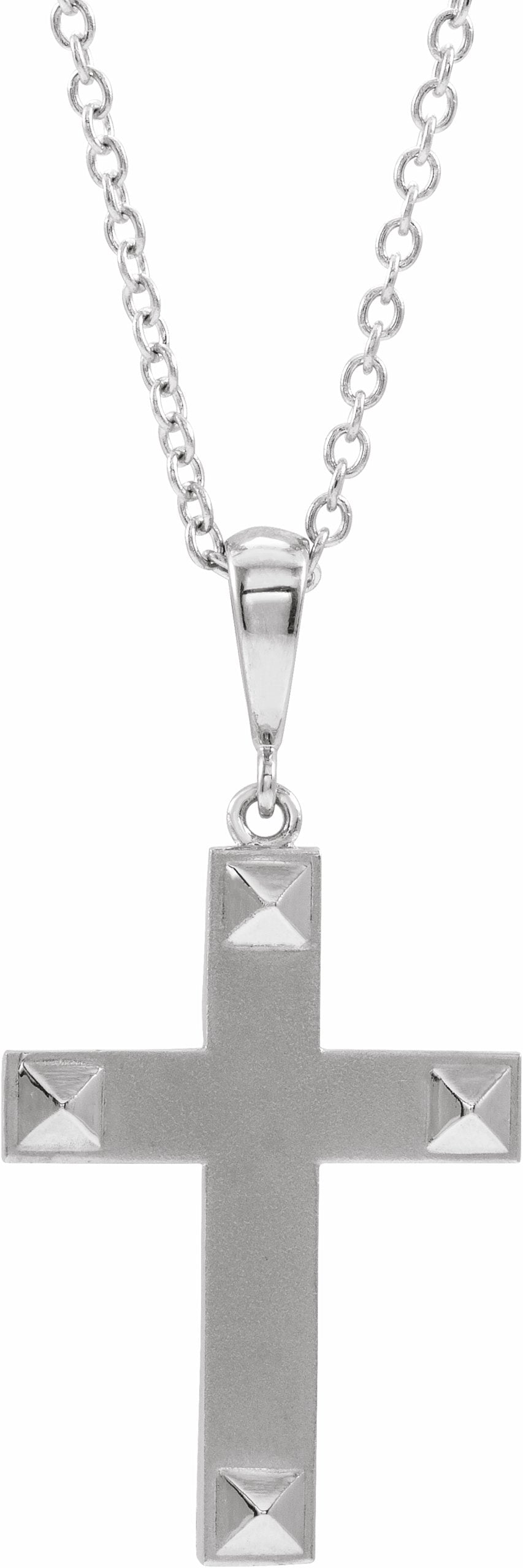 14K White Cross 20 Necklace