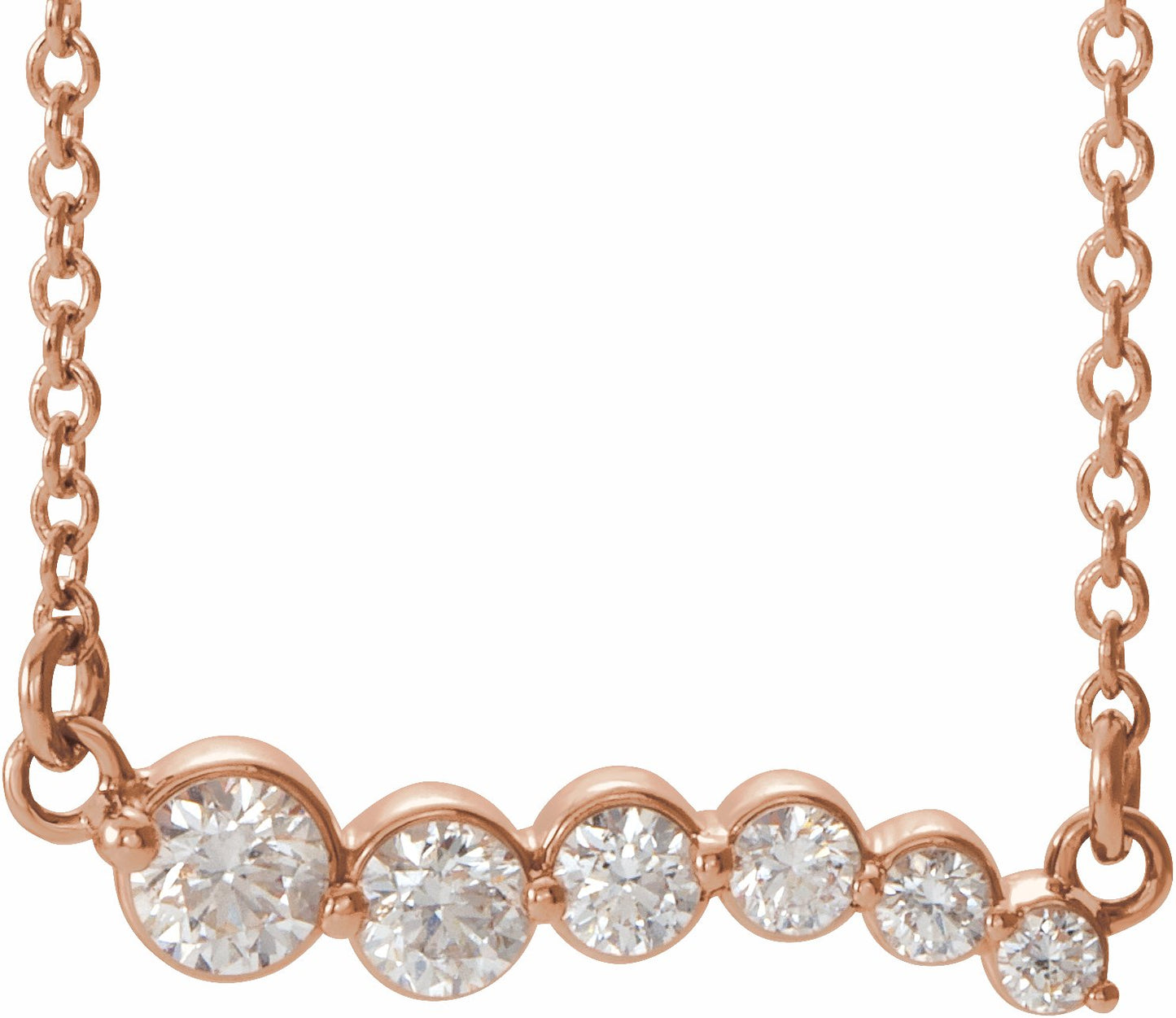 14K Rose 1/4 CTW Diamond Graduated 16 Necklace