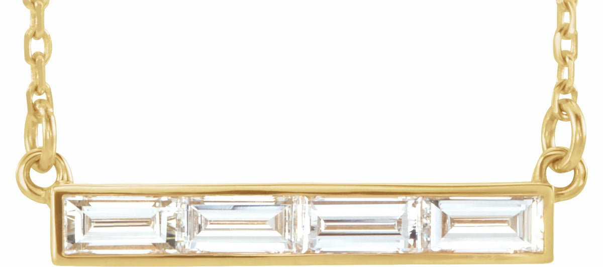 14K Yellow 1/2 CTW Diamond Bar Necklace