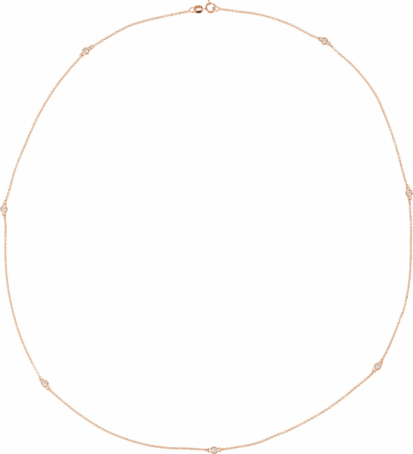 14K Rose 1/3 CTW Diamond 7-Station 24 Necklace