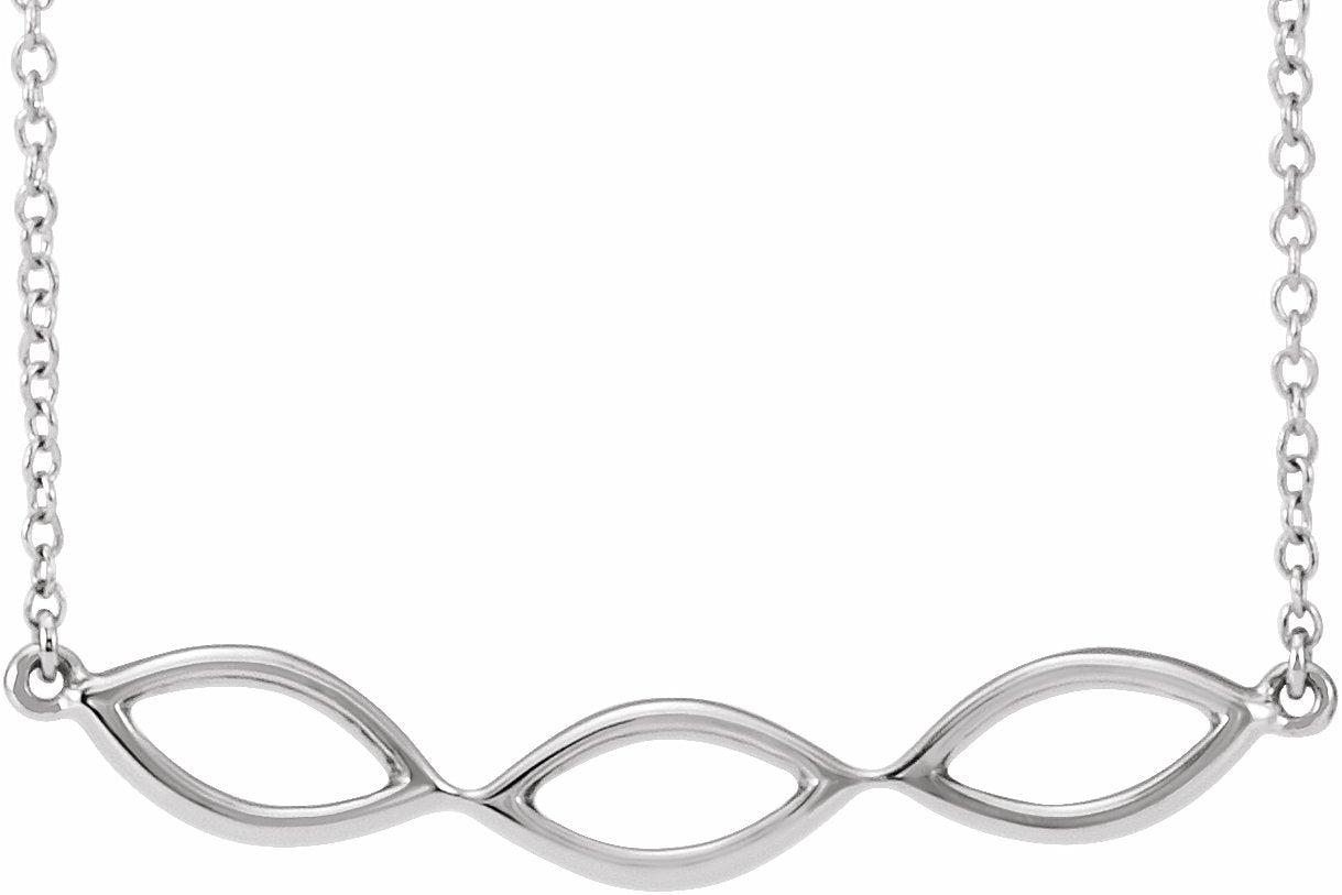 14K White Geometric 16-18 Necklace