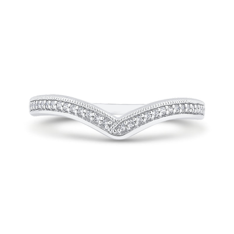 Shah Luxury 14K White Gold Diamond Contour Band